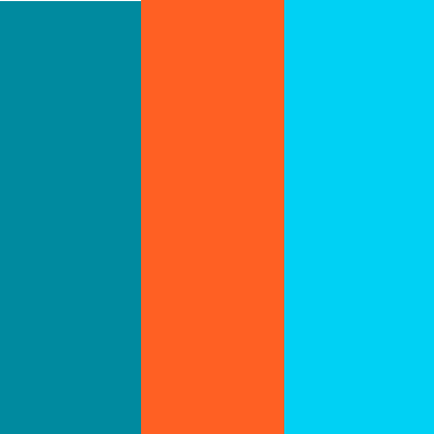 Teal Blue/Fiery Red-Sky Blue